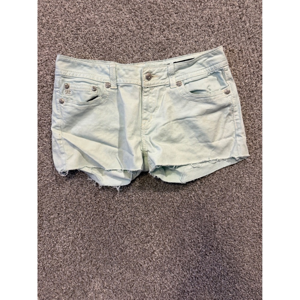 Miss Me Shorts Womens 33 Blue JP5082S40 Skinny Angel Wing Embellished Cut Off